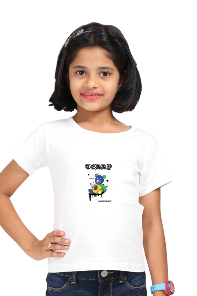 printed kids wear for girls white color