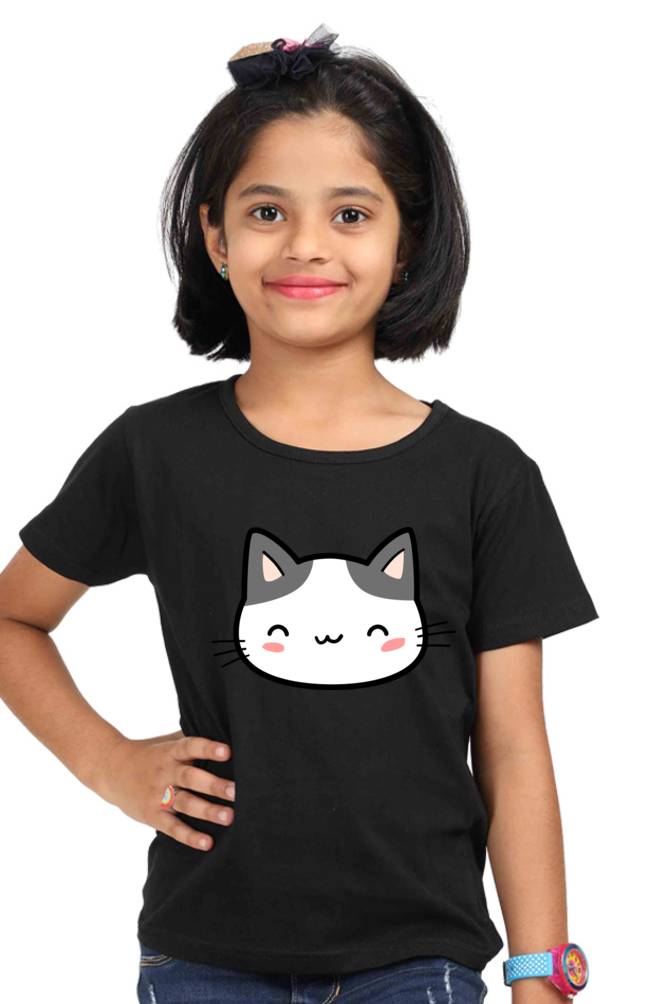 Cute kitty Cat Head Girls T-shirt