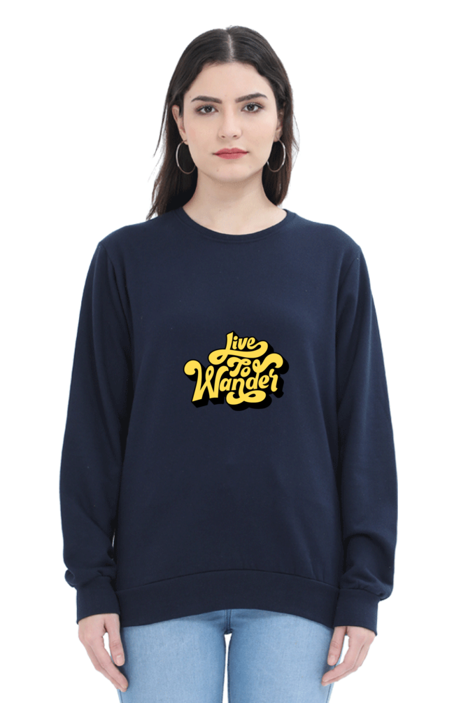 Live To Wander Unisex Sweatshirt - Navy Blue / S