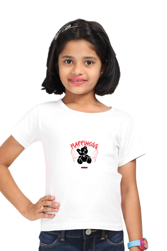 white color t shirts for kids girls with text 