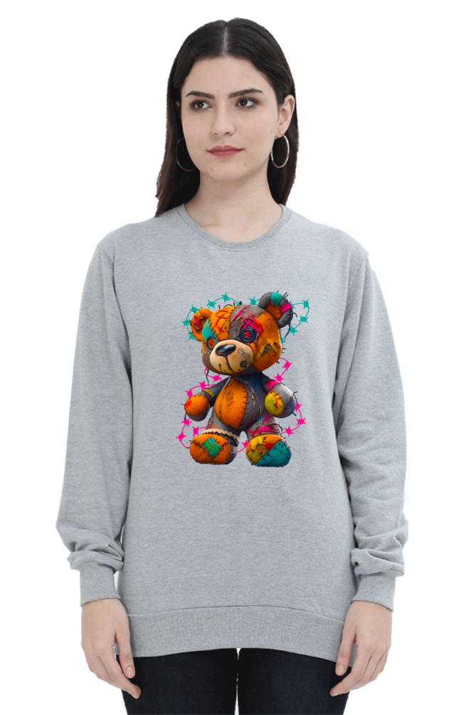 Voodoo Teddy Unisex Sweatshirt - Grey Melange / S