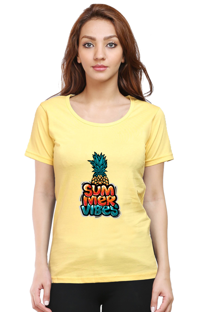 Summer Vibes Women’s T-shirt - Yellow / XL