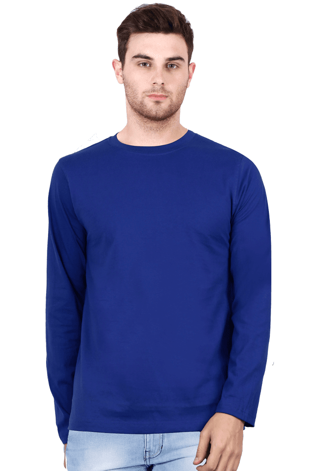 Round Neck Full Sleeve - Royal Blue / S - plains