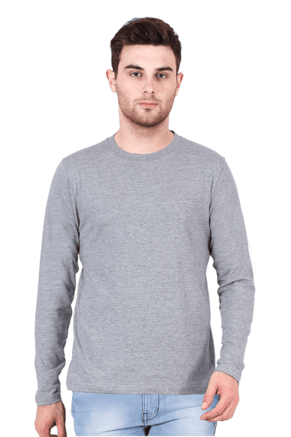 Round Neck Full Sleeve - Grey Melange / S - plains