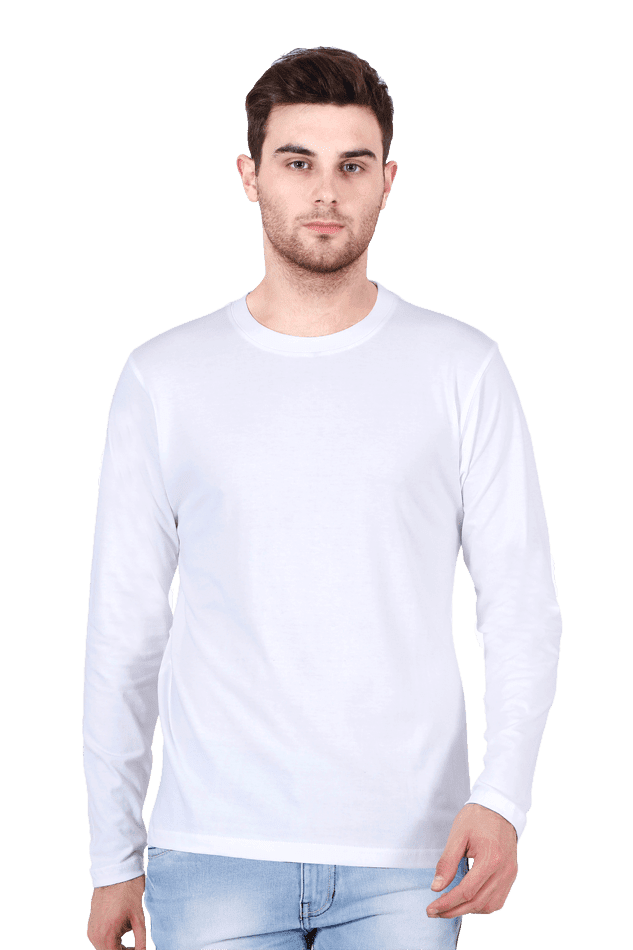 Round Neck Full Sleeve - White / S - plains