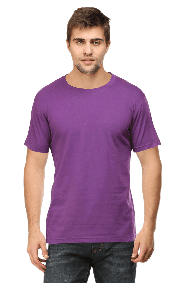 Round Neck Half Sleeve Classic - Purple / S - plains