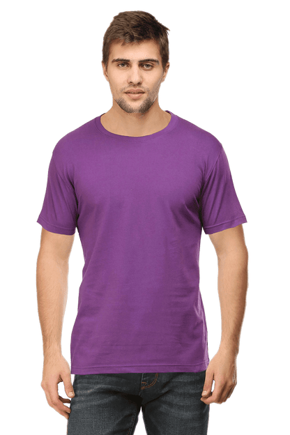 Round Neck Half Sleeve Classic - Purple / S - plains