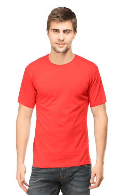 Round Neck Half Sleeve Classic - Red / XL - plains