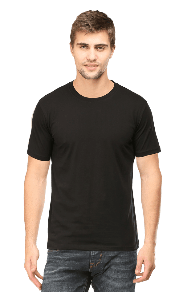 Round Neck Half Sleeve Classic - Black / L - plains