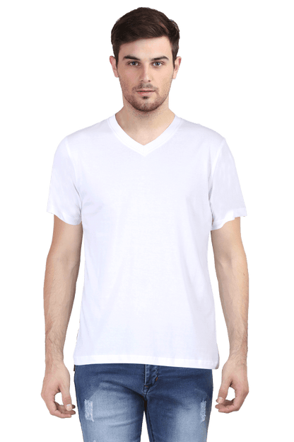 Vneck Half Sleeve  color t shirt  white