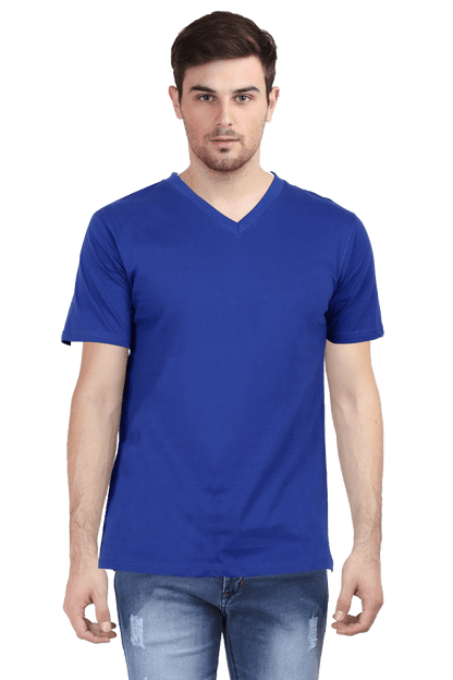 Vneck Half Sleeve  color t shirt  blue