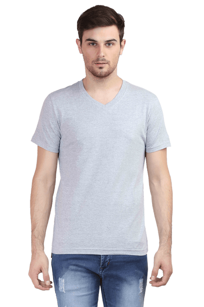 Vneck Half Sleeve  color t shirt  grey