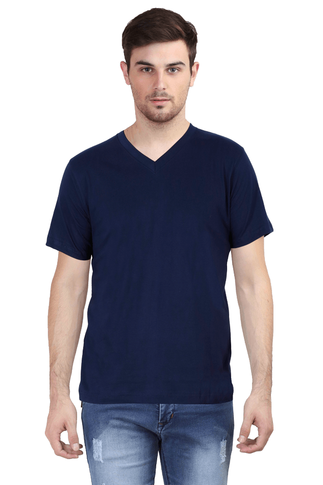 Vneck Half Sleeve  color t shirt  dark blue