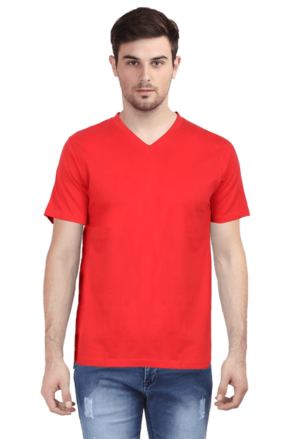 Vneck Half Sleeve  color t shirt  red