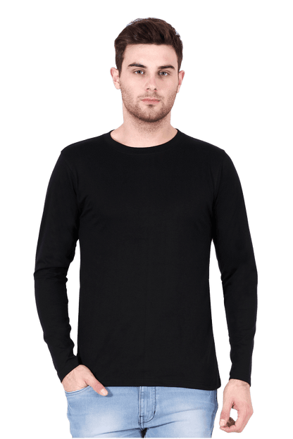 Round Neck Full Sleeve - Black / S - plains