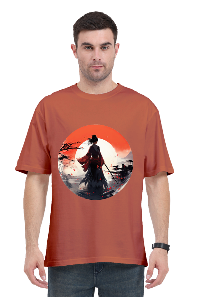 Samurai Series 2 Unisex Oversized T-shirt - Coral / XS