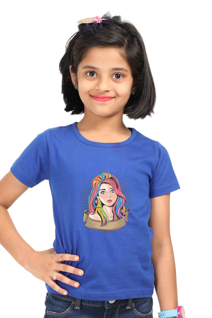 Girl With Colored Hair Streaks Girls T-shirt