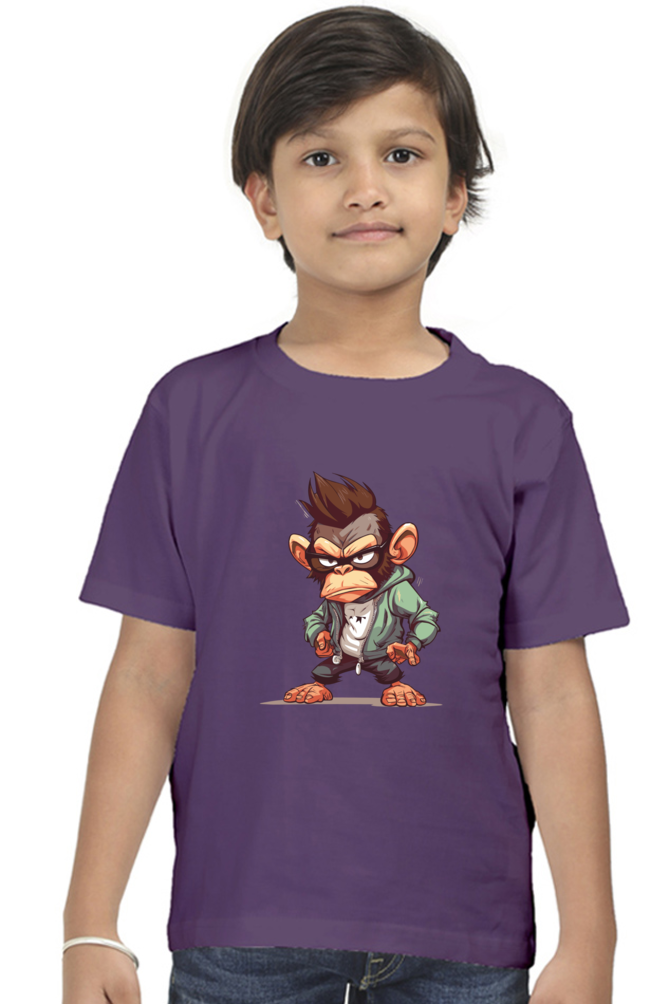 Hip Hop Monkey Boys T-shirt - Purple / 5Yrs