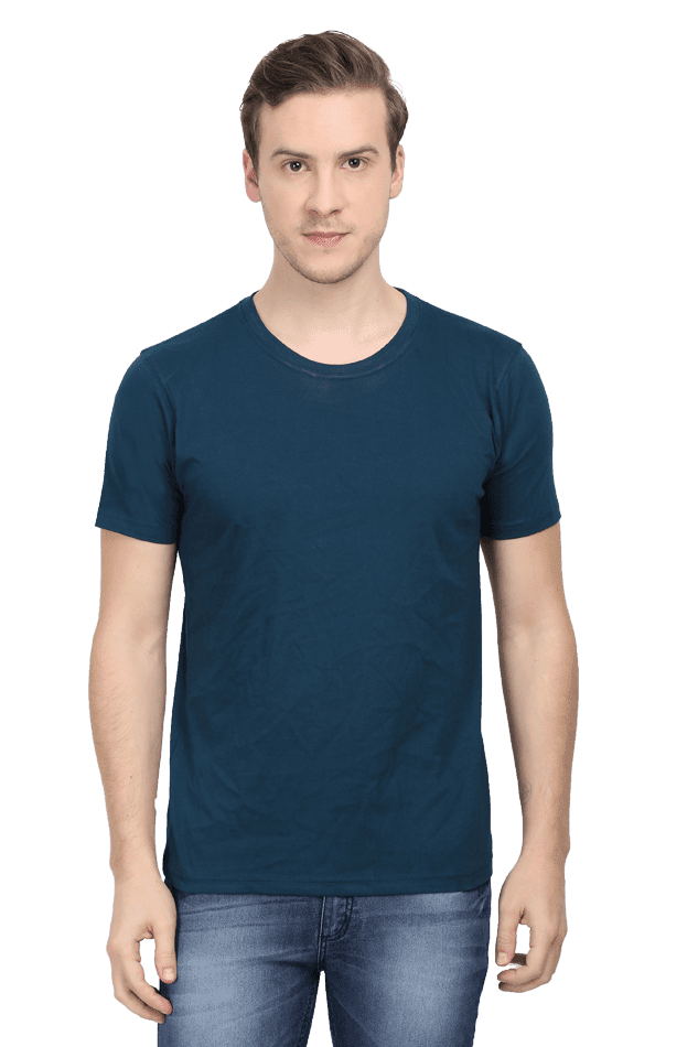 Round Neck Half Sleeve Classic - Petrol Blue / L - plains