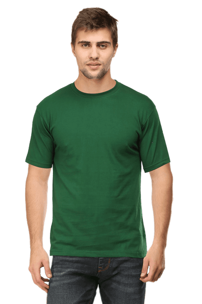 Round Neck Half Sleeve Classic - Bottle Green / L - plains