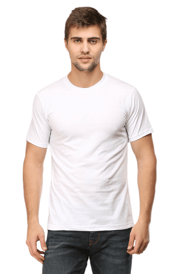 Round Neck Half Sleeve Classic - White / L - plains