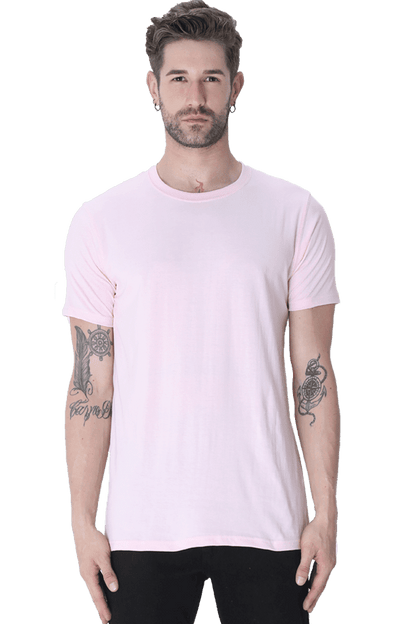 Round Neck Half Sleeve Classic - Light Baby Pink / L - plains