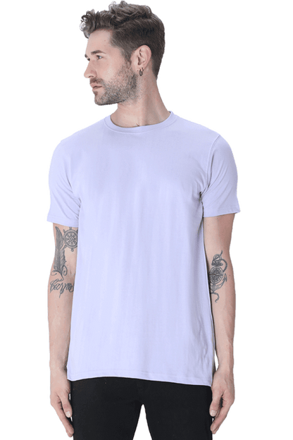 Round Neck Half Sleeve Classic - Lavender / L - plains