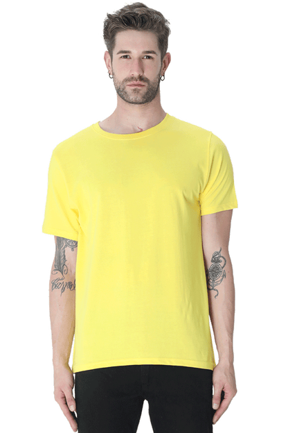 Round Neck Half Sleeve Classic - New Yellow / L - plains