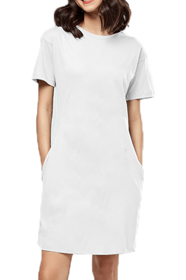 T-Shirt Dress - White / S - plains