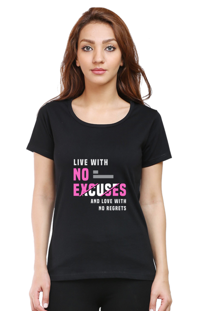 Live With No Excuses And Love With No Regrets - Black / S