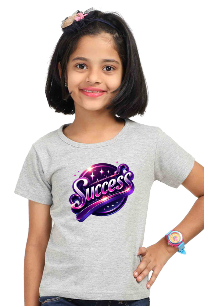 Success Girls T-Shirt - Grey Melange / 0-12M