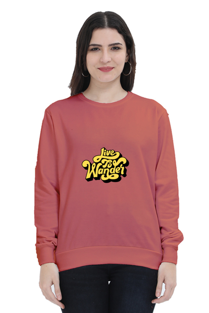 Live To Wander Unisex Sweatshirt - Coral / S