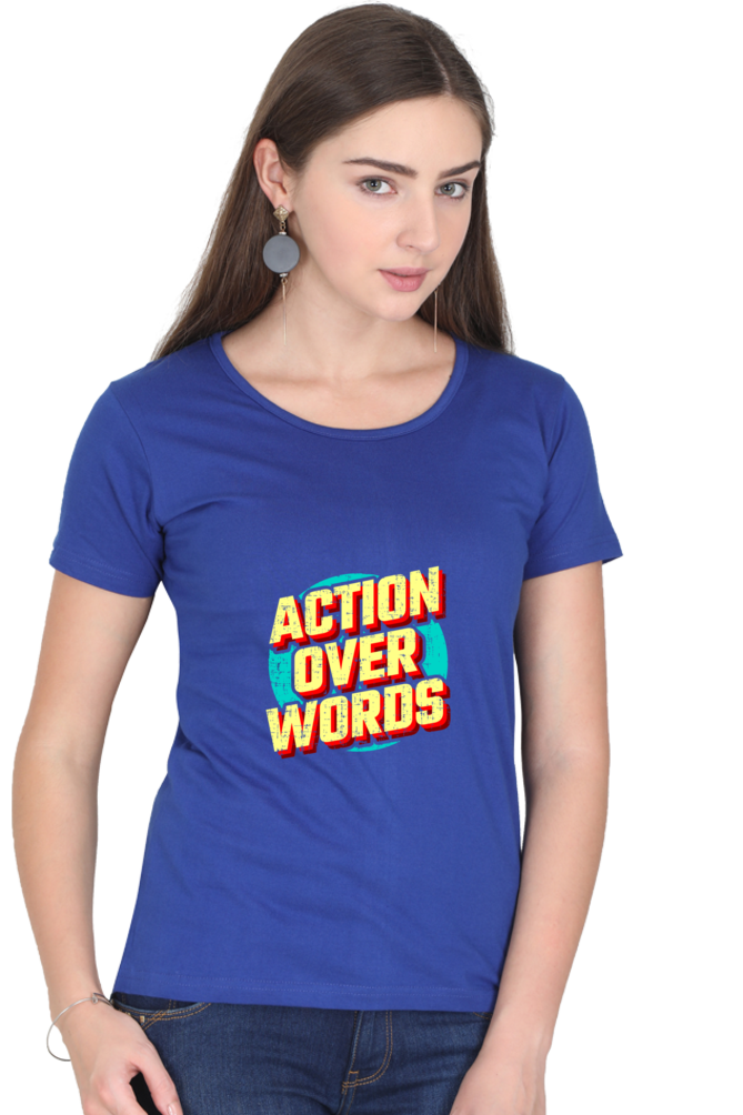 printed t shirts for women graphic blue color