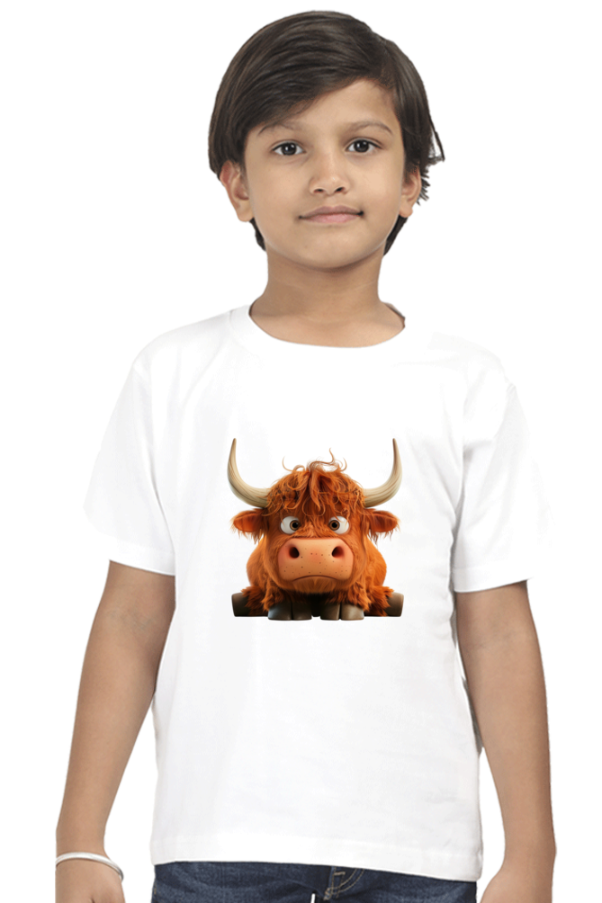 Grumpy Highland Cow Boys T-shirt