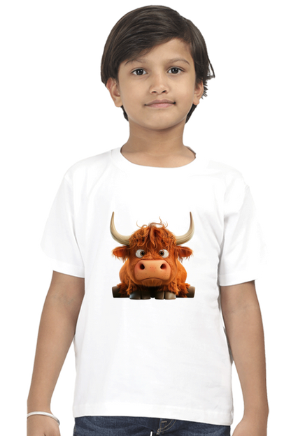 Grumpy Highland Cow Boys T-shirt