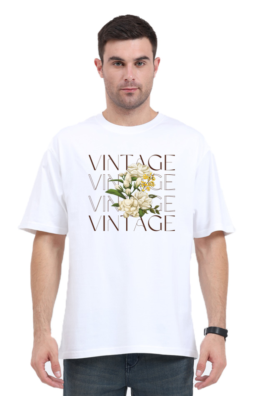 Vintage Flower Unisex Oversized T-Shirt