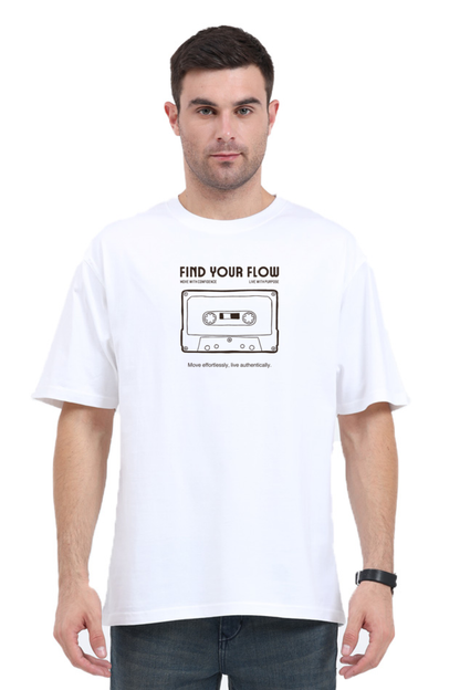 Find Your Flow Unisex Oversized T-Shirt - White / XS