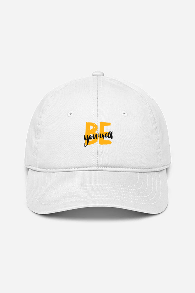 baseball cap with print white