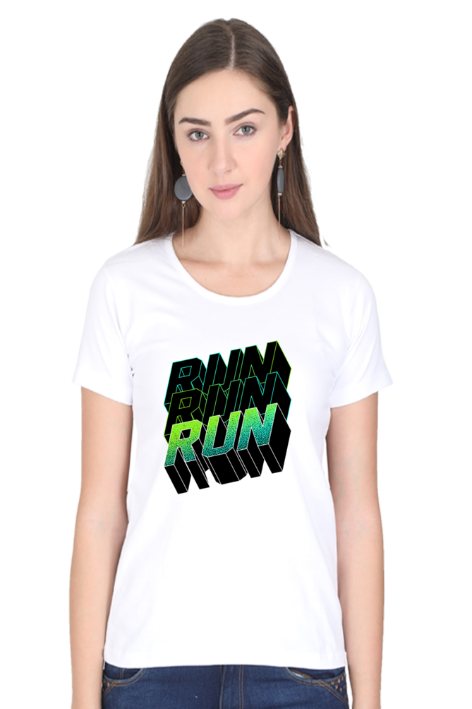 Run Run Run Women’s T-shirt - White / L