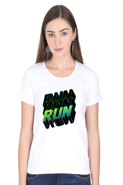 Run Run Run Women’s T-shirt - White / L