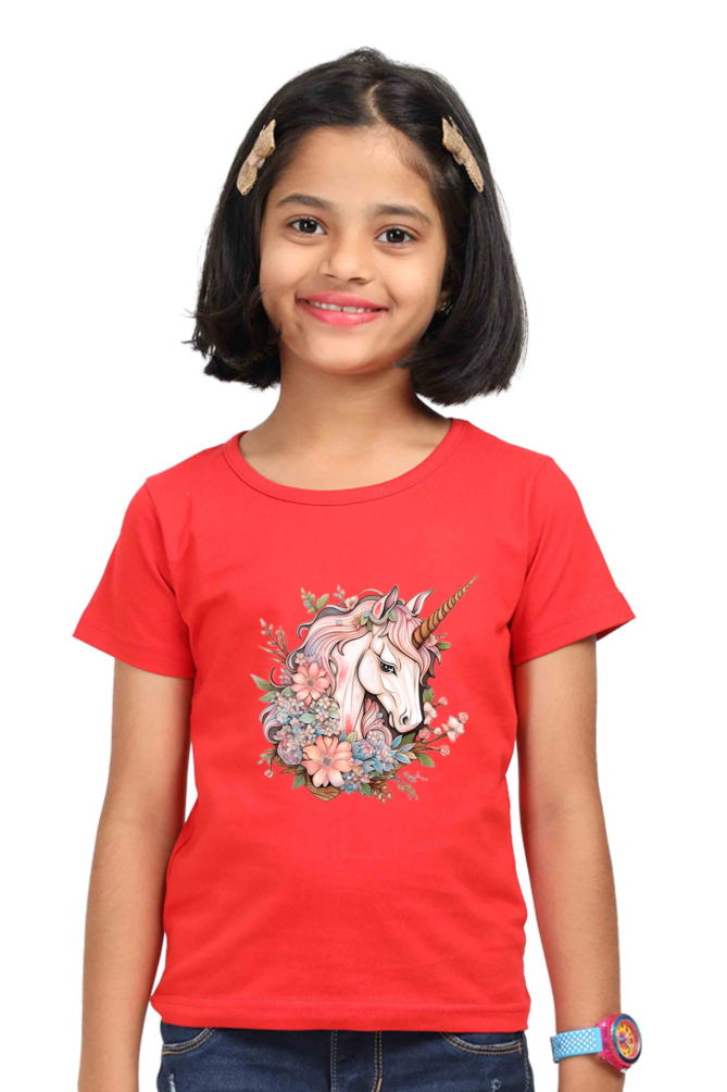 Unicorn Series 3 Girls T-Shirt - Red / 0-12M