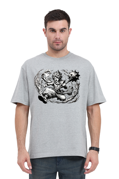 Hanuman Series 18 Unisex Oversized T-shirt - Grey Melange / S