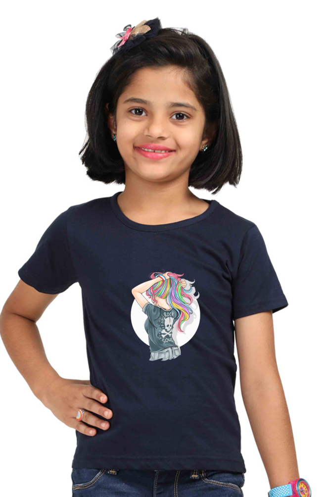 Rock Soul Girls T-Shirt - Navy Blue / 24-35