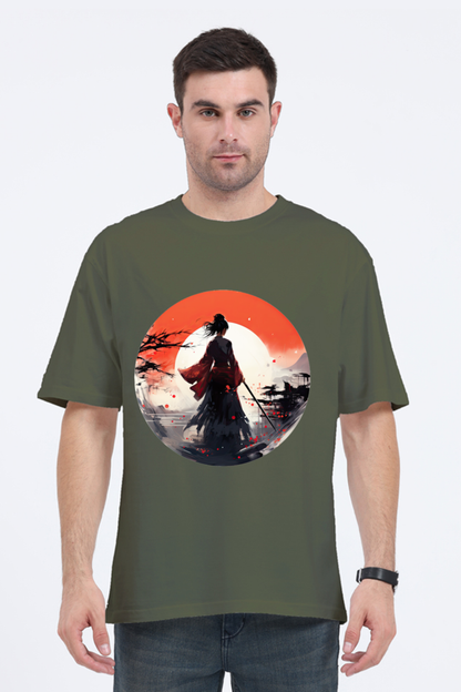 Samurai Series 2 Unisex Oversized T-shirt - Olive Green / XXL