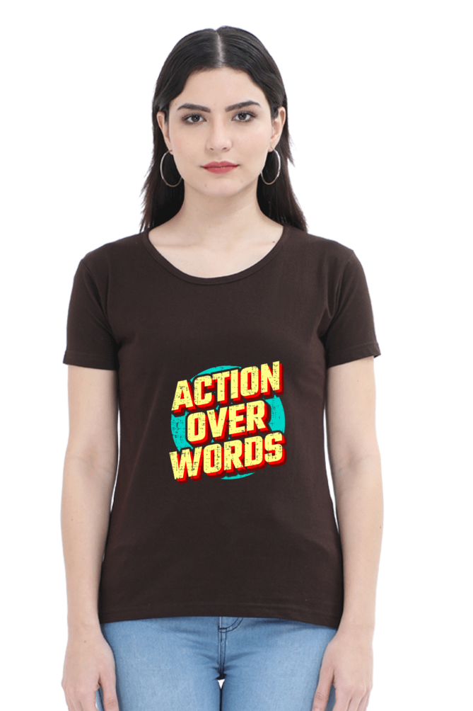 printed t shirts for women graphic  brown color