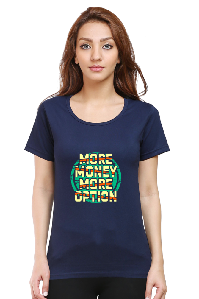 More Money More Option Women’s T-shirt - Navy Blue / S