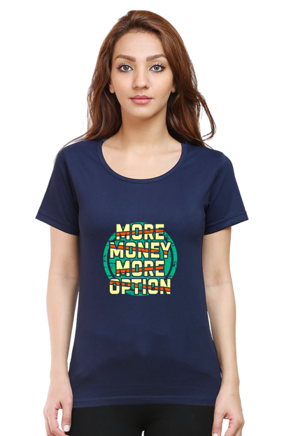 More Money More Option Women’s T-shirt - Navy Blue / S