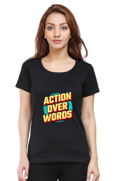 printed t shirts for women graphic black color