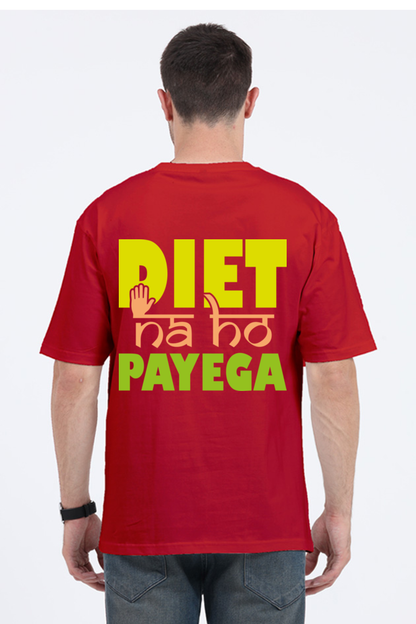 Diet Na Ho Payega Unisex Oversized T-shirt - Red / S