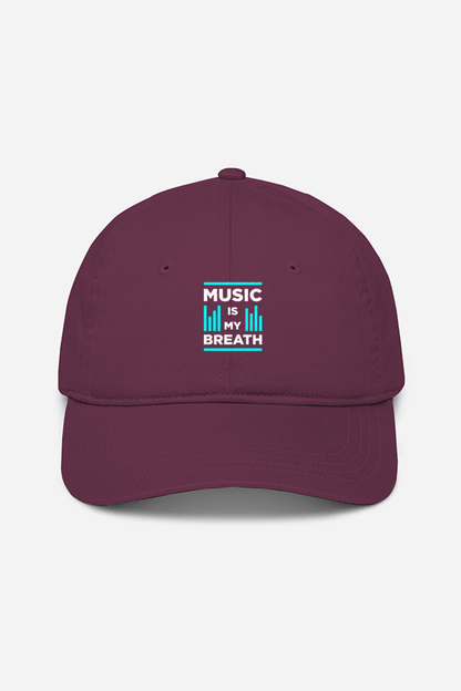 Music Is My Breath Unisex Baseball Cap - Maroon / Standard